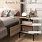 Costway 1/2 PCS Nightstand with Storage Home Boho Style Accent Table with Open Shelf